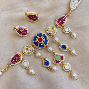 "Sapphire Blossom" – Floral Necklace Set by Gold n Fibre
